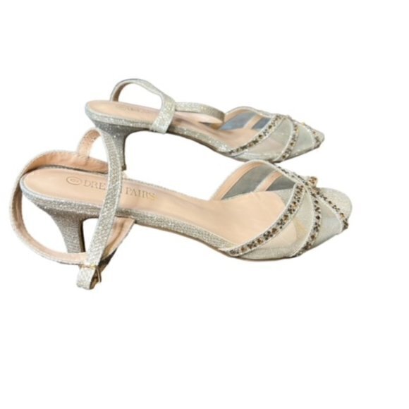 DREAM PAIRS Women Rhinestone and Mesh Ankle Strap 2.5" Heels Sz 9 Sparkly! - Picture 5 of 9